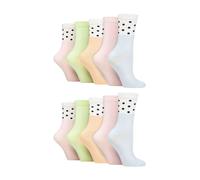 (37-42, Flecken Pastell) Wildfeet - 10er Pack Damen Bambus Jacquard Socken | Wildfeet | Lustige Gemusterte Socken