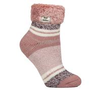 (37-42, Gedämpfte Koralle) Heat Holders - Damen Kuschelsocken Streifen | Heat Holders | Socken mit Lurex | Glitzersocken