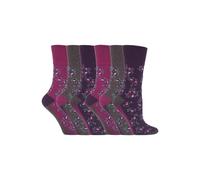 (37-42, GG58) Gentle Grip - 6er Pack Damen Baumwolle Socken Ohne Gummi Bunt | Gentle Grip-ödem Socken Muster
