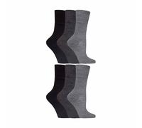 (37-42, Grau) Gentle Grip - Sanfter Griff - 6er Pack Damen Diabetiker Socken Extra Breit mit Wabenoberseite