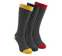(37-42, Holzkohle) Sock Snob - Sock Snob - 3 Paar extra lange warme weiche Wollsocken für Damen