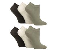 (37-42, Khaki / Wald / Creme / Grau) Gentle Grip - 6er Pack Diabetikersocken Damen Sneaker Ohne Gummi | Gentle Grip Socken Kurze