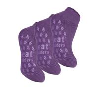 (37-42, Lila) Heat Holders - Heat Holders - 3er Pack Damen Anti rutsch Sneaker Socken | Thermo Socken Kurz