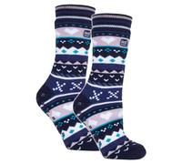 (37-42, Marineblau / Lila) Heat Holders - 2er-Pack wärmende Damensocken
