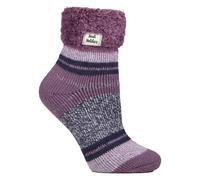 (37-42, Maulbeere) Heat Holders - Damen Kuschelsocken Streifen | Heat Holders | Socken mit Lurex | Glitzersocken