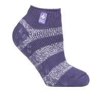 (37-42, Maulbeerlila/Weiß (Valencia)) Heat Holders - Heat Holders - Damen Kurze Warme Socken | Füßlinge Thermosocken Sneaker mit ABS