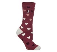 (37-42, Rosa Herzen) Heat Holders - Gemusterte Thermal Lite-Socken für Damen