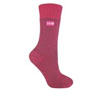 (37-42, Rosa) THMO - THMO - 1 Paar Damen Thermo Socken mit Komfortbund | Dickes Warm Socken Gefüttert