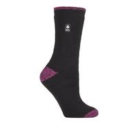HEAT HOLDERS Lite - Damen Dünn Bunt Muster Motiv Thermosocken für Geschenk | Socken für Winter (37-40, Schwarz/Berry H & T (Tenerife))