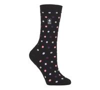 (37-42, Schwarz/Lila (Nikosia)) Heat Holders - Heat Holders - Ultra Lite Thermosocken mit Gebürstetem Innengarn für Damen