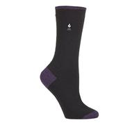 (37-42, Schwarz/Lila (Oia)) Heat Holders - Heat Holders - Ultra Lite Thermosocken mit Gebürstetem Innengarn für Damen