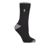 (37-42, Schwarz / Weiß H&T (Prag)) Heat Holders - Heat Holders - Damen Warm Innen Fleece Thermo Flauschige Socken für Geschenk
