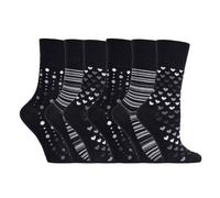 (37-42, SOLRM32) Gentle Grip - Gentle Grip - 6er Pack Damen Ohne Gummi Bambus Socken Bunt Muster Atmungsaktiv