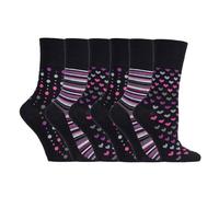 (37-42, SOLRM33) Gentle Grip - Gentle Grip - 6er Pack Damen Ohne Gummi Bambus Socken Bunt Muster Atmungsaktiv