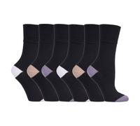 (37-42, SOLRP10HT) Gentle Grip - 6er Pack Damen Baumwolle Socken Ohne Gummi Bunt | Gentle Grip-ödem Socken Muster