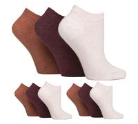 (37-42, Terrakotta / Lavendelcreme / Burgunderrot) Gentle Grip - 9 Paar Diabetiker Socken Damen Kurz | Gentle Grip | Sneaker Socken Extra Weit