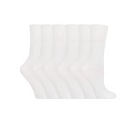 (37-42, Weiß) IOMI - IOMI - 6er Pack Damen Diabetikersocken Ohne Gummi | Baumwolle Socken Extra Weite