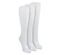 (37-42, Weiß) Sock Snob - Sock Snob - Damen-Kniestrümpfe aus 100 % Baumwolle im 3er-Pack
