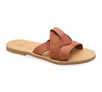 37 Rotbraun Emmanuela Sandalen im antiken griechischen Stil, handgefertigte flache Riemchensandalen aus Leder mit offene zehen, hochwertige Sommerschuhe für Damen in Roségold Silber Türkis weiß