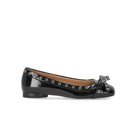 38 GANNI SCHWARZE LACK-BALLERINA MIT SCHLEIFEN