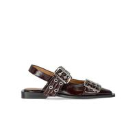 38 GANNI SLINGBACK BURGUNDY BALLERINAS MIT SCHNALLEN