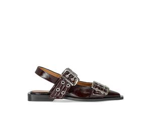 38 GANNI SLINGBACK BURGUNDY BALLERINAS MIT SCHNALLEN