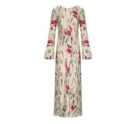 38 IT GANNI ELFENBEINES LANGES SATINKLEID