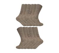 (39-45, Beige) Sock Snob - 12 Paar Herren Bambus Socken Ohne Gummi | Sock Snob Diabetiker Socken Extra Weit