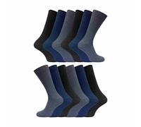 (39-45, BNG) Sock Snob - 12 Paar Herren 100% Baumwolle Socken | Atmungsaktive Gerippte Socken | Sock Snob