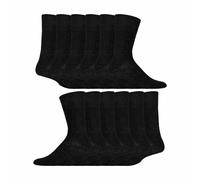 (39-45, Schwarz) IOMI - IOMI - 12 Paar Herren Diabetikersocken Extra Weit Ohne Gummi
