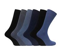 (39-45, Schwarz / Marineblau / Grau) Sock Snob - 6er Pack Herren 100 Baumwolle Socken | Weich Business Socken Gerippt