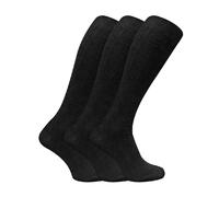(39-45, Schwarz) Sock Snob - Sock Snob - 3er Pack 100 Baumwolle Socken Herren | Lang Kniehohe Socken Gerippte