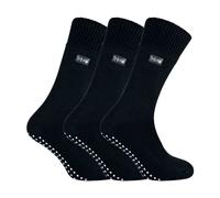 (39-45, Schwarz) THMO - 3er Pack Herren Anti rutsch Socken | THMO | Rutschfest Thermosocken für Winter