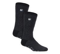 (39-45, Schwarzer Twist) Heat Holders - 2er-Pack Thermo-Slipper-Socken für Herren
