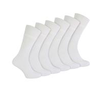 IOMI 6er Pack Herren Socken Ohne Gummibund Extra Weit Bambus Diabetikersocken für Geschwollene Beine (39-45, Weiß)