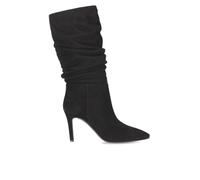 39 VIA ROMA 15 SCHWARZER WILDLEDER-STIEFEL MIT ABSATZ