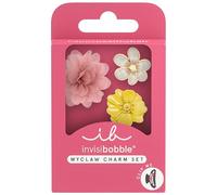 3D Blumen Charms Set für Haarklammer Floral - Invisibobble MyClaw SET Hothouse Florals - Damen Haarschmuck Anhänger zum Wechseln in Rosa, Gelb & Weiß - 3er Set Floral Aesthetic