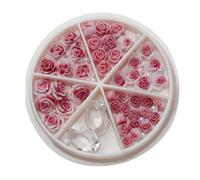 3D Blumen Nagel Charms, Rosen Kunst, runde Perlen, Strasssteine für Nageldekorationen, runde Rosen Perlen, Dekorationen