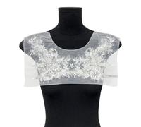 3D Blumen Stickerei Patches, Braut Spitze, Nähen, Stoff Applikationen, Perlen Perlen Tüll für Hochzeits und Abendkleider, Kleidung, Dekoration, Applikationen