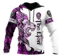 3D-Druck Löwe Tattoo Mode Harajuku Tier Hoodie Jacke Herren Zipper Sweatshirt Streetwear, Hoodies, L