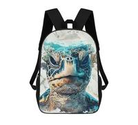 3D-gedruckter Kinder-Schulrucksack The Turtles World Für Kinder, Hohes Fassungsvermögen, Modischer Reiserucksack, Schulrucksack Für Kinder, Lässiger Rucksack 17inch