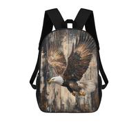 3D-gedruckter Kinderrucksack Bald Eagle in Flight on Wood Bold Nature Wall Art Schulrucksack, Modisch, Lässig, Leicht, Für Schule, Uni Und Reisen 17inch
