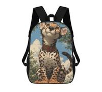 3D-gedruckter Kinderrucksack Cheetah with Big Eyes Schulrucksack, Modisch, Lässig, Leicht, Für Schule, Uni Und Reisen 17inch
