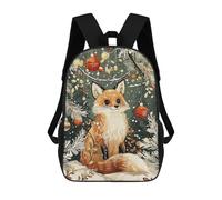 3D-gedruckter Kinderrucksack Christmas Fox Schulrucksack, Modisch, Lässig, Leicht, Für Schule, Uni Und Reisen 17inch