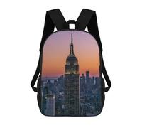 3D-gedruckter Kinderrucksack Empire State Building Schulrucksack, Modisch, Lässig, Leicht, Für Schule, Uni Und Reisen 17inch