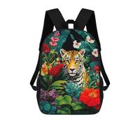 3D-gedruckter Kinderrucksack Jaguar Jungle Painting Schulrucksack, Modisch, Lässig, Leicht, Für Schule, Uni Und Reisen 17inch