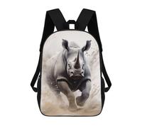 3D-gedruckter Kinderrucksack Running Black Rhino Schulrucksack Mit Hohem Fassungsvermögen, Reiserucksack Für Jungen, Grund- Und Mittelschüler 17inch
