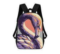 3D-gedruckter Kinderrucksack Stylized Flamingo Portrait with Bold Colors Schulrucksack, Modisch, Lässig, Leicht, Für Schule, Uni Und Reisen 17inch