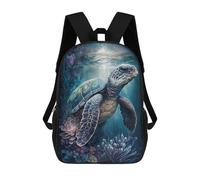3D-gedruckter Kinderrucksack Turtle Delightful Schulrucksack Mit Hohem Fassungsvermögen, Reiserucksack Für Jungen, Grund- Und Mittelschüler 17inch