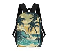 3D-gedruckter Schulrucksack Für Kinder Palm Paradise Schultaschen Mit Hohem Fassungsvermögen, Reise- Und Schulrucksäcke Für Kinder/Schüler/Erwachsene 17inch